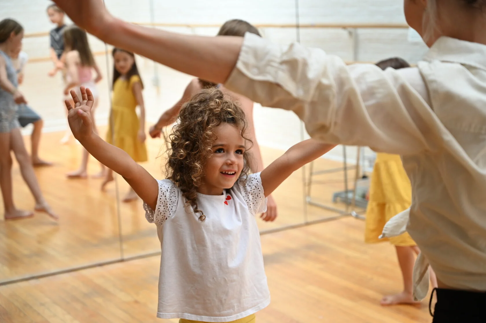 Students practicing dance choreography